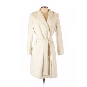 Calvin Klein ivory wrap coat with belt 2